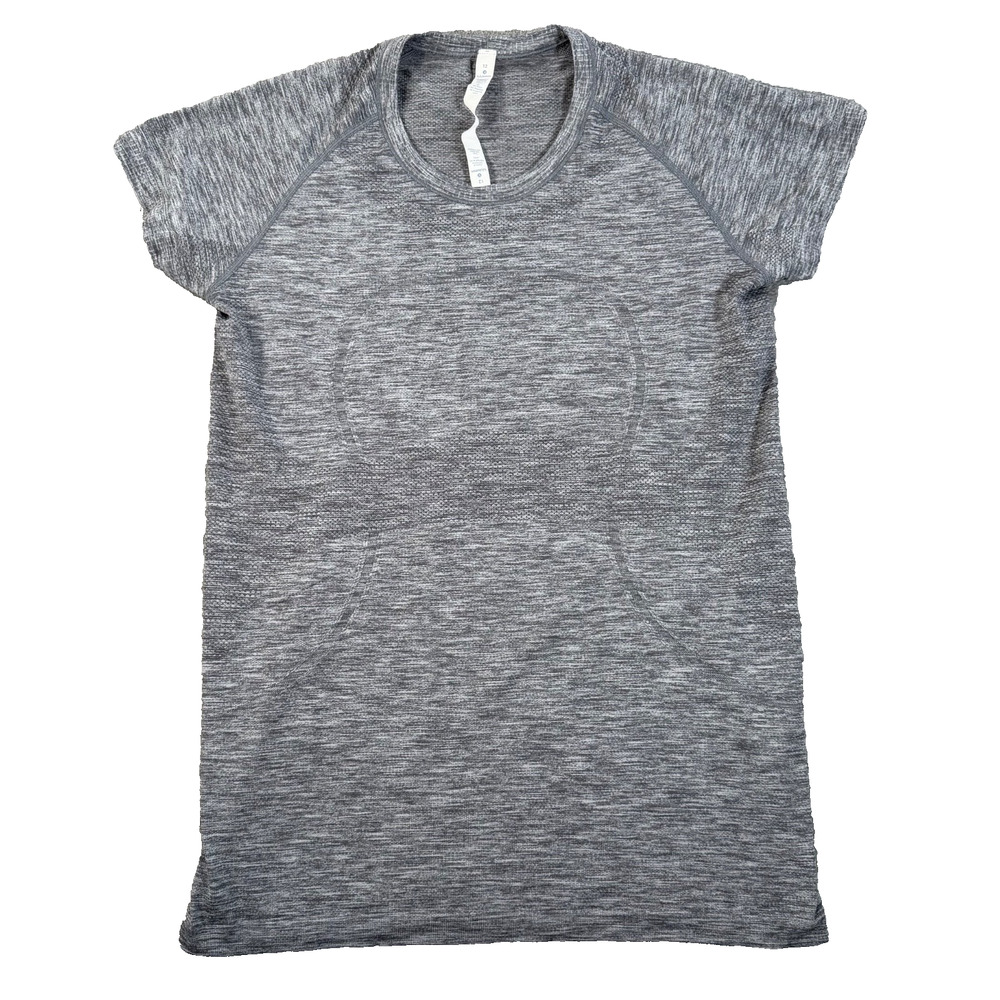 Lululemon Swiftly Tech Short Sleeve Shirt Women's 12 Heathered Gray Stretch Yoga